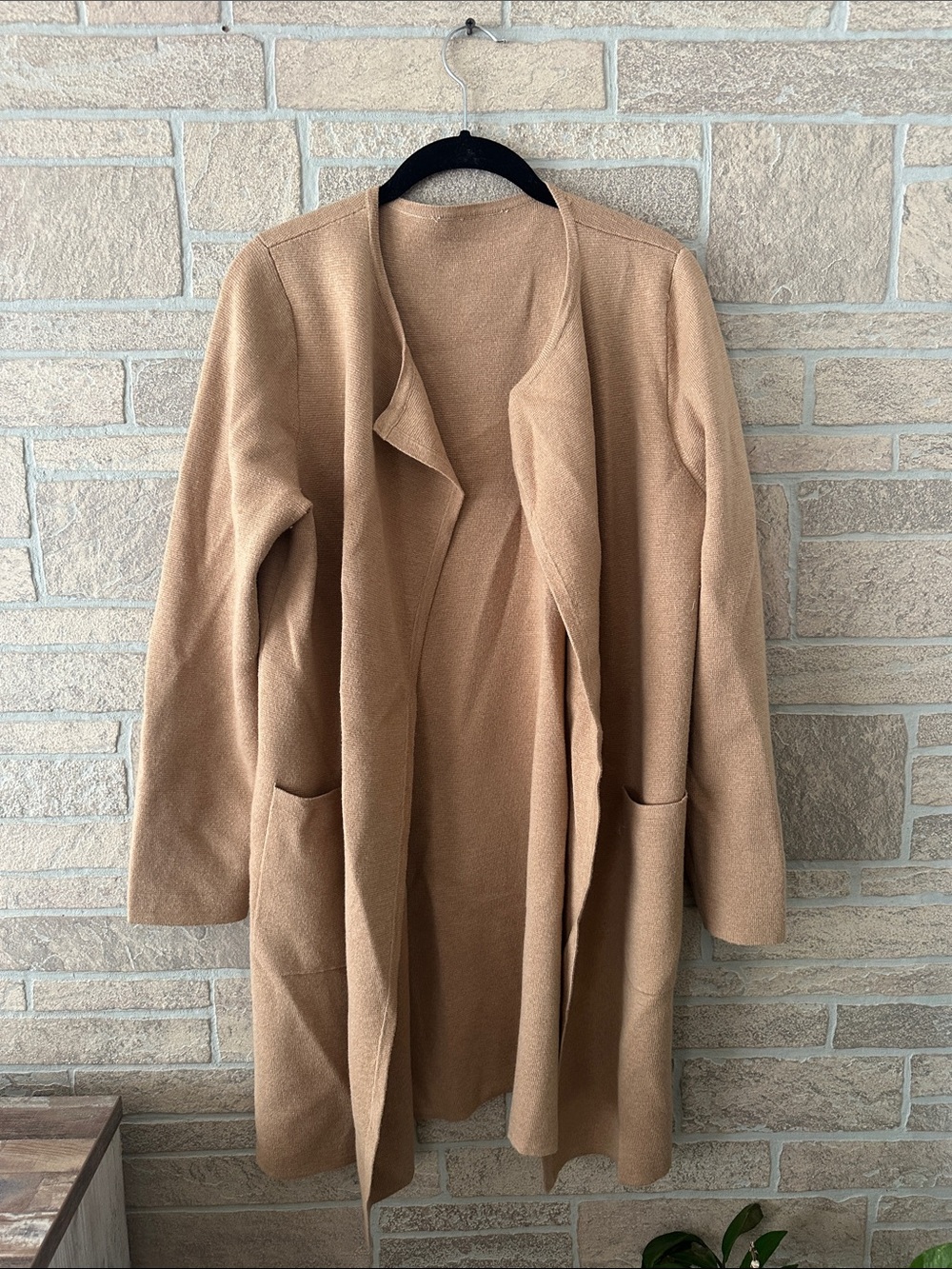 J. Crew Juliette collarless sweater- blazer in Tan Camel XL